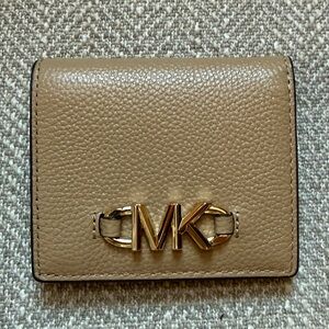 Michael Kors Camel Leather Wallet with Gold Logo